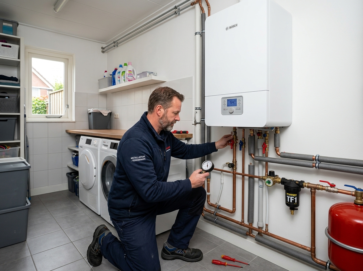 Gasketel installatie door monteur